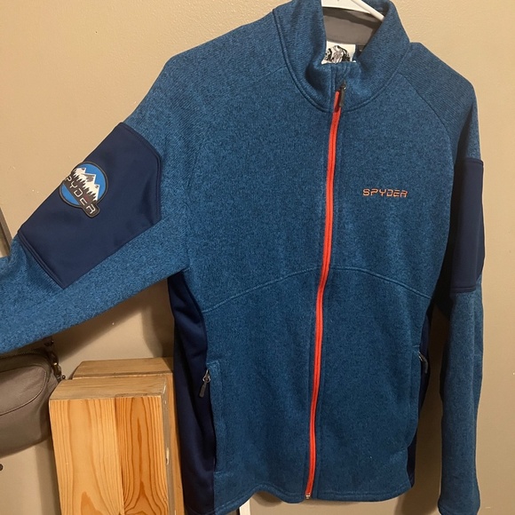 EUC Spyder Blue Full Zip Fleece Jacket - Picture 3 of 7